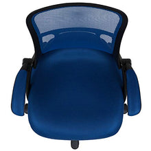 Load image into Gallery viewer, Flash Furniture High Back Blue Mesh Ergonomic Swivel Office Chair with Black Frame and Flip-up Arms