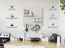Load image into Gallery viewer, Pegboard Combination Kit with Shelf and Hooks No Punching for Garage Kitchen Living Room Bathroom 22"x22",Pegboard Wall Organizer (White, 4)