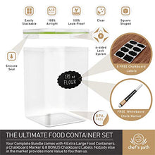 Load image into Gallery viewer, Extra Large Plastic Food Storage Containers with Lids 175oz, For Flour & Sugar - Air tight Kitchen & Pantry Organization Bulk Food Storage, BPA-Free - 4 PC - Canisters with Pen & Labels - Chef’s Path