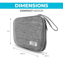 Load image into Gallery viewer, Toolbay Electronic Cable Organizer Bag for Hard Drives, Cables, Phone, USB, SD Card, Vapes, Cord Storage and Electronics Accessories, Grey