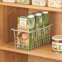 Load image into Gallery viewer, iDesign Forma Metal Wire Pantry Storage Organizer Bin with Handles, Container for Food, Drinks, Produce Organization , 10.24" x 6.24" x 5.06", Satin Silver,69565