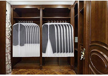 Load image into Gallery viewer, UOUEHRA Hanging Moth Proof Garment Bag Cover 24''X40'' Lightweight Clear White PEVA Breathable Bags (Pack of 6) with Study Full Zipper for Suit Clothes Storage Closet