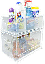 Load image into Gallery viewer, Sorbus Cabinet Organizer Set—Mesh Storage Organizer with Pull Out Drawers—Ideal for Countertop, Cabinet, Pantry, Under the Sink, Desktop and More (White Two-Piece Set)
