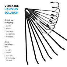 Load image into Gallery viewer, ZOBER Slack/Trousers Pants Hangers - 20 Pack - Strong and Durable Anti-Rust Chrome Metal Hangers, Non Slip Rubber Coating, Slim & Space Saving, Open Ended Design for Easy-Slide Pant, Jeans, Slacks Etc