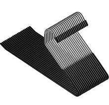 Load image into Gallery viewer, ZOBER Slack/Trousers Pants Hangers - 20 Pack - Strong and Durable Anti-Rust Chrome Metal Hangers, Non Slip Rubber Coating, Slim & Space Saving, Open Ended Design for Easy-Slide Pant, Jeans, Slacks Etc