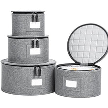 Load image into Gallery viewer, China Storage Set, for Dinnerware Storage and Transport, Felt Plate Dividers Included (Grey)