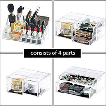 Load image into Gallery viewer, jxgzyy Clear Acrylic Makeup Organizer, Consists of 4 Large Capacity Separated Organizers, 7 Tier Stackable Storage Drawers for Cosmetic Brush Jewelry Skincare Lipstick( 9.5" x 6" x 16",Transparent)