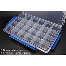 Load image into Gallery viewer, BangQiao Plastic Parts Organizer Storage Case and Adjustable Divider Box Container for Hardware, Craft and Small Accessories, 24 Grids, Clear