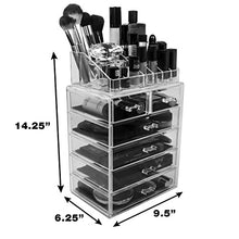 Load image into Gallery viewer, Sorbus Cosmetic Makeup and Jewelry Storage Case Display - Spacious Design - Great for Bathroom, Dresser, Vanity and Countertop (4 Large, 2 Small Drawers, Clear)
