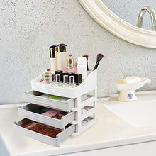 Load image into Gallery viewer, JULY'S SONG Cosmetic Makeup Organizer with Drawers, Plastic Bathroom Skincare Storage Box Brush Lipstick Holder(S-3, Grey)