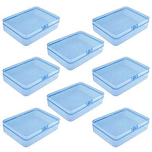 Load image into Gallery viewer, Goodma 8 Pieces Rectangular Plastic Boxes Empty Storage Organizer Containers with Hinged Lids for Small Items and Other Craft Projects (Blue, 4.5 x 3.3 x 1.1 inch)