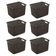 Load image into Gallery viewer, Sterilite 12736P06 Tall Weave Basket, Espresso, 6-Pack