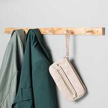 Load image into Gallery viewer, iDesign 91528 Wood Wall Mount 6-Peg Coat Rack for Coats, Leashes, Hats, Robes, Towels, Jackets, Purses, Bedroom, Closet, Entryway, Mudroom, Kitchen, Office, 32.3" x 2.8" x 1.5", Natural Wood