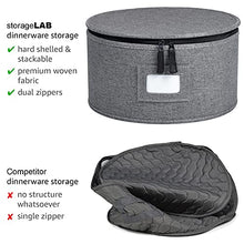 Load image into Gallery viewer, China Storage Set, for Dinnerware Storage and Transport, Felt Plate Dividers Included (Grey)