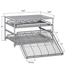 Load image into Gallery viewer, NEX Spice Rack Organizer for Cabinet, 3 Tier Seasoning Organizer for Kitchen Cabinet Countertop, Metal Spice Bottles Storage Drawer with Labels and Mesh Design, Silver
