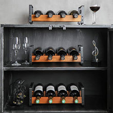 Load image into Gallery viewer, X-cosrack Rustic 3 Tier Stackable Wine Rack Freestanding 12 Bottles Organizer Holder Stand Countertop Liquor Storage Shelf Solid Wood & Iron 16.5" L x 7.0" W x 16.5" H-Patent Design