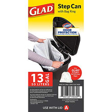 Load image into Gallery viewer, GLAD GLD-74030 Plastic Step Trash Can with Clorox Odor Protection of The Lid | 13 Gallon, 50 Liter, Black