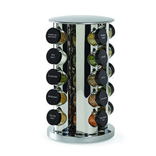 Load image into Gallery viewer, Kamenstein Revolving 20-Jar Countertop Rack Tower Organizer with Free Spice Refills for 5 Years, Silver