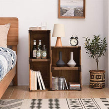 Load image into Gallery viewer, Kirigen Stackable Wood Storage Cube/Basket/Bins Organizer for Home Books Clothes Toy Modular Open Cubby Storage System - Office Cubical Bookcase Closet Shelves C26-DBR