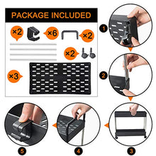 Load image into Gallery viewer, Ronlap 3 Tier Classic Storage Rolling Cart, Plastic Slide Out Storage Organizer Tower, Narrow Mobile Shelving Unit with Handle, Skinny Utility Cart with Wheels for Kitchen Bathroom Laundry Room, Black