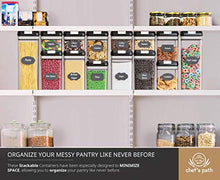 Load image into Gallery viewer, Chef's Path Airtight Food Storage Containers Set - 7 PC Set - Labels - For Kitchen Pantry Organization and Storage - BPA-Free - Clear Plastic Canisters for Flour, Cereal with Improved Lids