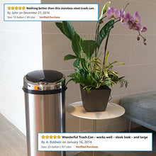 Load image into Gallery viewer, iTouchless 13 Gallon Touchless Sensor Kitchen Trash Can with Odor Control System, Brushed Stainless Steel, Round Garbage Bin for Home or Office - IT13RCB
