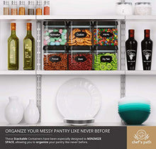 Load image into Gallery viewer, Chef's Path Airtight Food Storage Container Set - 6 PC Set/All Same Size - Labels & Marker - Kitchen & Pantry Organization Dry Food Containers - BPA-Free - Clear Plastic Canisters with Improved Lids