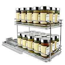 Load image into Gallery viewer, Lynk Professional Slide Out Double Spice Rack Upper Cabinet Organizer, 6-1/4", Chrome