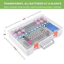 Load image into Gallery viewer, Battery Organizer Holder- Batteries Storage Containers Box Case with Tester Checker BT-168. Garage Organization Holds 225 Batteries AA AAA C D Cell 9V 3V Lithium LR44 CR2 CR1632 CR2032