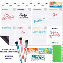 Load image into Gallery viewer, Monthly Magnetic Planner for Refrigerator 17x12 with 3 Markers & 4 Season Magnets & Eraser - Dry Erase Monthly Magnetic Fridge Calendar - Horizontal Magnetic Monthly Calendar for Refrigerator