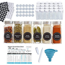 Load image into Gallery viewer, Prime Home Direct Spice Jars Set - 24 Spice Organizer with 792 labels - 4 oz Spice Containers with Shaker Lids and Airtight Metal Caps - Conversion Chart Magnet and Funnel Included
