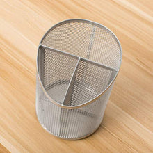 Load image into Gallery viewer, KESYOO Silver Round Steel Mesh Pen Container Pencil Cups Pencil Holder Desktop Storage Container for Home Office Desk Pen Organizer