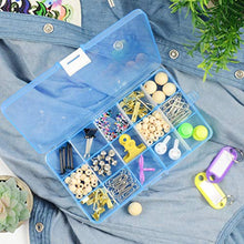 Load image into Gallery viewer, HappyHapi Plastic Jewelry Organizer Box, 6 Pack 15 Little Grids Plastic Bead Storage Container with Removable Dividers for Earring, Art and Crafts, 6.8 x 3.8 x 0.84 Inch