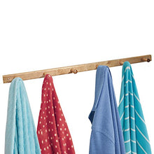 Load image into Gallery viewer, iDesign 91528 Wood Wall Mount 6-Peg Coat Rack for Coats, Leashes, Hats, Robes, Towels, Jackets, Purses, Bedroom, Closet, Entryway, Mudroom, Kitchen, Office, 32.3" x 2.8" x 1.5", Natural Wood