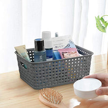 Load image into Gallery viewer, Teyyvn Plastic Storage Basket, 10.03" x 7.59" x 4.09", Pack of 6, Gray