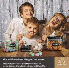Load image into Gallery viewer, Chef's Path Airtight Food Storage Container Set - 6 PC Set/All Same Size - Labels & Marker - Kitchen & Pantry Organization Dry Food Containers - BPA-Free - Clear Plastic Canisters with Improved Lids