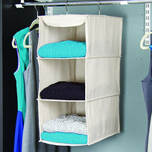 Load image into Gallery viewer, Richards Homewares 3 Shelf Sweater Organizer, 10"W X 15" D X 24" H-Canvas/Natural