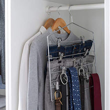 Load image into Gallery viewer, Organize It All Chrome 4 Tier Swing Arm Slack Closet Hanger
