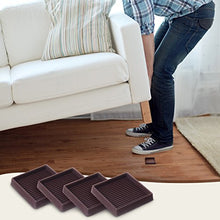 Load image into Gallery viewer, CasterMaster 3X3 Square Rubber Furniture Caster Cups with Anti-Sliding Floor Grip (Set of 4)