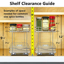 Load image into Gallery viewer, Lynk Professional Slide Out Double Spice Rack Upper Cabinet Organizer, 6-1/4", Chrome