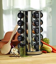 Load image into Gallery viewer, Kamenstein Revolving 20-Jar Countertop Rack Tower Organizer with Free Spice Refills for 5 Years, Silver