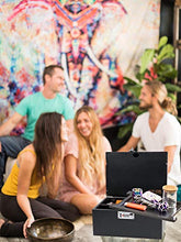 Load image into Gallery viewer, Next Level!! Black Wooden Stash Box with Rolling Tray for Herbs and Accessories, Store Grinders, Papers, Portable Organizer