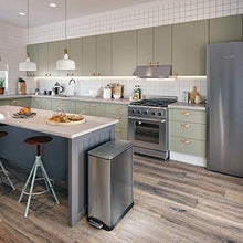 Load image into Gallery viewer, Home Zone Living 13 Gallon Kitchen Trash Can, Dual Compartment Recycle Combo, Slim Stainless Steel, 50 Liter