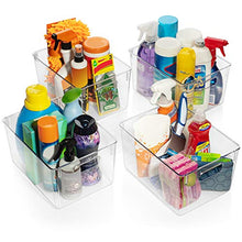 Load image into Gallery viewer, ClearSpace Plastic Storage Bins – Perfect Kitchen Organization or Pantry Storage – Fridge Organizer, Pantry Organization and Storage Bins, Cabinet Organizers - 4 Pack