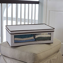 Load image into Gallery viewer, Household Essentials 514 Vision Storage Box - Natural Canvas with Brown Trim - Large
