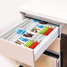 Load image into Gallery viewer, CAXXA 3 Slot Drawer Organizer with Two Adjustable Dividers - Drawer Storage 5 Compartments Junk Drawer Organizer for Office Desk Supplies and Accessories, White