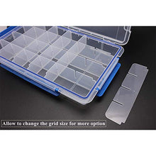 Load image into Gallery viewer, BangQiao Plastic Parts Organizer Storage Case and Adjustable Divider Box Container for Hardware, Craft and Small Accessories, 24 Grids, Clear