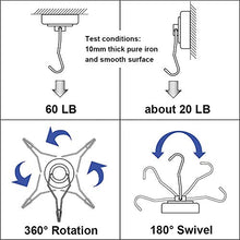 Load image into Gallery viewer, BAVITE Swivel Swing Magnetic Hook New Upgraded, 60LB (10 Pack)Refrigerator Magnetic Hooks ,Strong Neodymium Magnet Hook, Perfect for Refrigerator and Other Magnetic Surfaces,67.5mm(2.66in) in Length