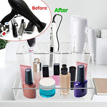 Load image into Gallery viewer, AGECASH A Acrylic Hair Tool Organizer, Hair Dryer Holder Styling Tool Accessories Organizer, Blow Dryer, Curling Iron, Flat Iron, Hair Straightener Bathroom Supplies Vanity Countertop Storage