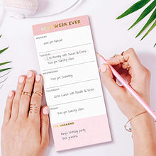 Load image into Gallery viewer, Sweetzer & Orange Best Week Ever Small Weekly Planner Notepad (Pink) Undated Planner, Daily Agenda, Weekly Calendar, Day Planner with 52 Week Planner Calendar Pages, 4x9” Organizer Planner